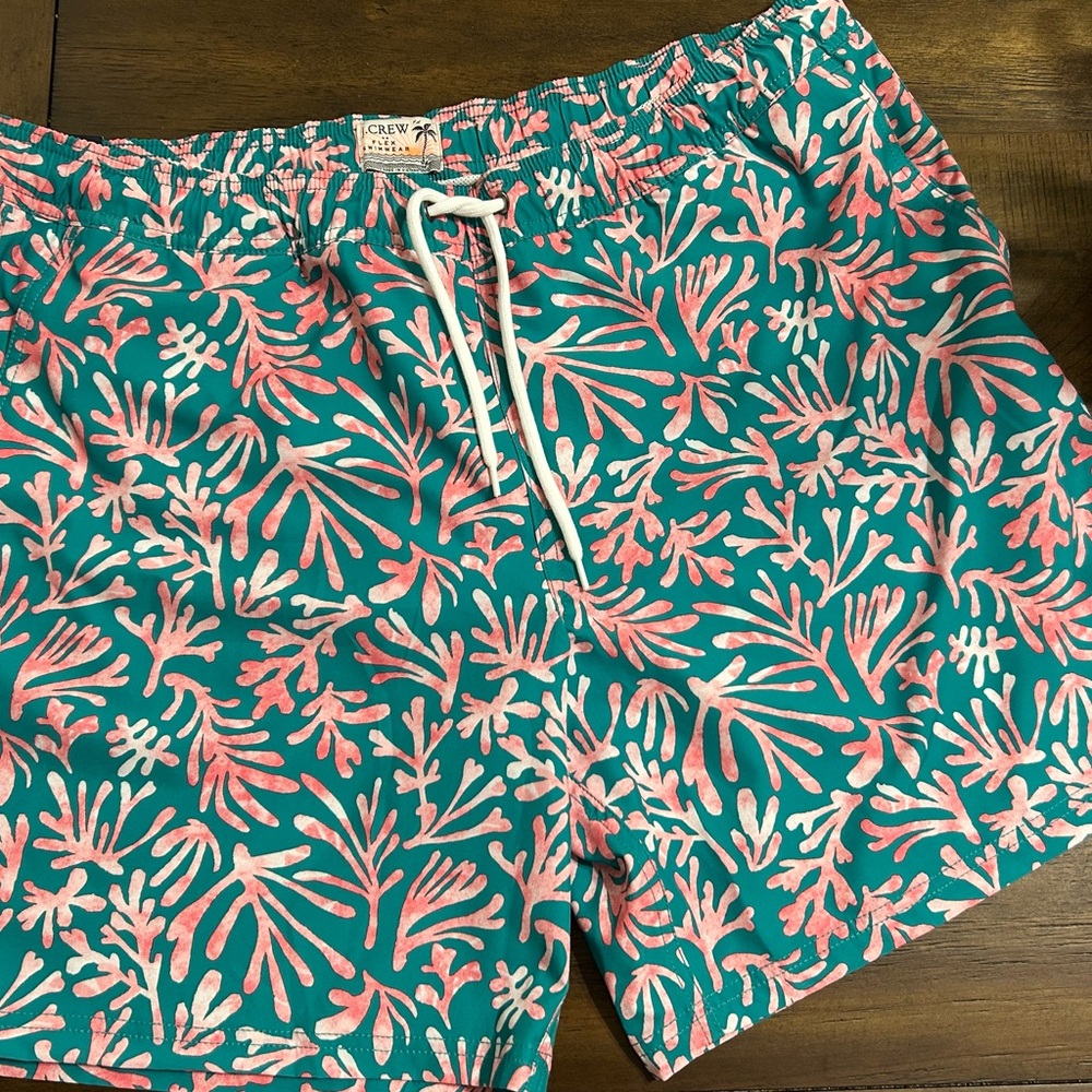 J.Crew Coral Print Swim Shorts